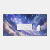 宇宙の夢の風景：渦巻く星空と星空の夜 デスクマット (キーボード&マウス)