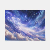 宇宙の夢の風景：渦巻く星空と星空の夜 ドアマット (正面)