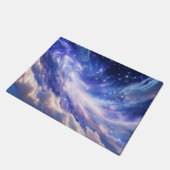 宇宙の夢の風景：渦巻く星空と星空の夜 ドアマット (アングル)