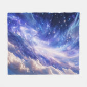 宇宙の夢の風景：渦巻く星空と星空の夜 フリースブランケット (正面(横))