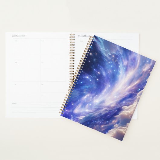 宇宙の夢の風景：渦巻く星空と星空の夜 プランナー手帳 (ディスプレー)