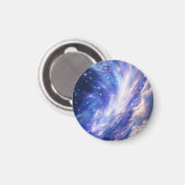 宇宙の夢の風景：渦巻く星空と星空の夜 マグネット (正面/裏面)