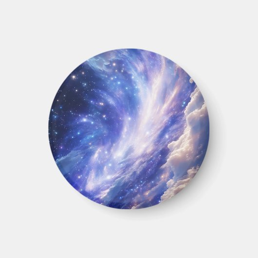 宇宙の夢の風景：渦巻く星空と星空の夜 マグネット (正面)