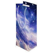宇宙の夢の風景：渦巻く星空と星空の夜 ワインギフトバッグ (裏面アングル)