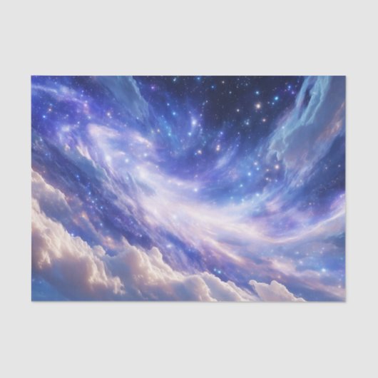 宇宙の夢の風景：渦巻く星空と星空の夜 薄葉紙 (正面)