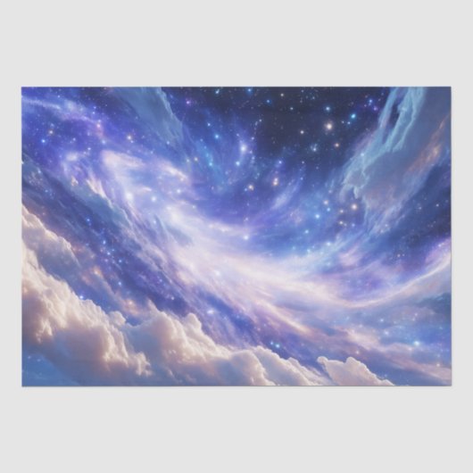 宇宙の夢の風景：渦巻く星空と星空の夜 薄葉紙 (正面)