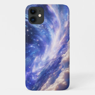 宇宙の夢の風景:渦巻く星空と星空の夜 iPhone 11 ケース