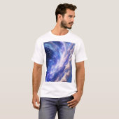宇宙の夢の風景：渦巻く星空と星空の夜 Tシャツ (正面フル)