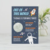 宇宙の大冒険！アウト・オブ・ディス・ワールド・アウター・スペース・キッズ誕生日パーティー 招待状 (スタンド正面)