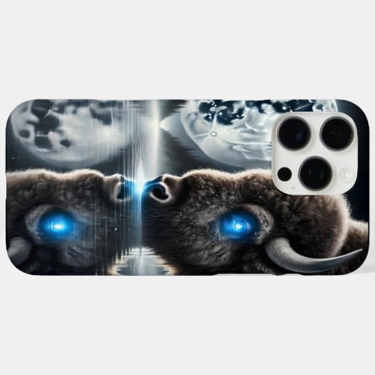 宇宙の天蓋の下のバッファロー Case-Mate iPhoneケース (裏面 (横))