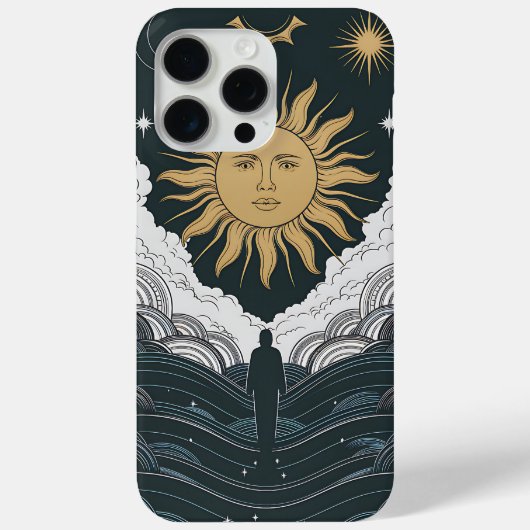 宇宙の太陽と月と神秘的な旅イラストラ Case-Mate iPhoneケース (裏面)