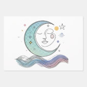 宇宙の太陽と月の天空の夢 ラッピングペーパーシート (正面2)