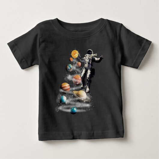 宇宙の太陽のクリスマス ベビーTシャツ (正面)
