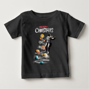 宇宙の太陽のクリスマス ベビーTシャツ