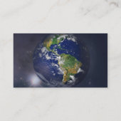 宇宙の太陽の上に昇る惑星の地球 名刺 (裏面)