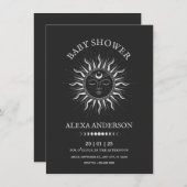 宇宙の太陽タロット神秘的な赤ちゃんシャワー 招待状 (正面/裏面)