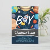 宇宙の太陽系ベビーシャワー招待状 招待状 (スタンド正面)