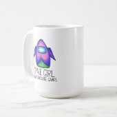 宇宙の女の子のゲーム: 宇宙飛行船のマグ コーヒーマグカップ (正面左)