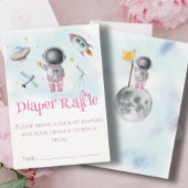 宇宙の女の子の宇宙飛行士ロケットufoスター赤ちゃんシャワー エンクロージャーカード