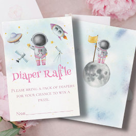 宇宙の女の子の宇宙飛行士ロケットufoスター赤ちゃんシャワー エンクロージャーカード