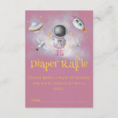 宇宙の女の子の宇宙飛行士ロケットufoスター赤ちゃんシャワー エンクロージャーカード (正面)