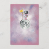 宇宙の女の子の宇宙飛行士ロケットufoスター赤ちゃんシャワー エンクロージャーカード (裏面)