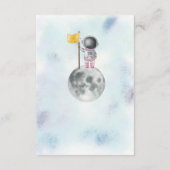 宇宙の女の子の宇宙飛行士ロケットufoスター赤ちゃんシャワー エンクロージャーカード (裏面)