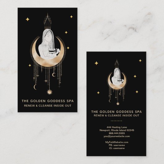 *~*宇宙の女神月の水の竜星 名刺 (正面/裏面)