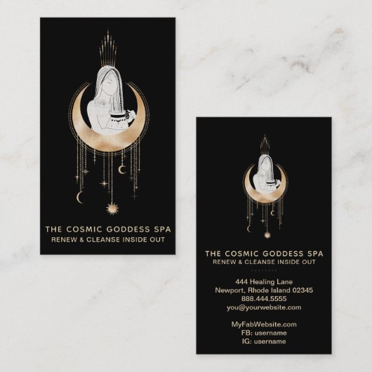 *~*宇宙の女神月星の水のつぼ 名刺 (正面/裏面)