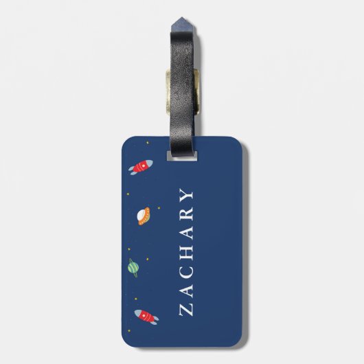 宇宙の子供の荷物のラベル ラゲッジタグ (裏面縦)
