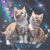 宇宙の子猫の銀河系 シール (正面)