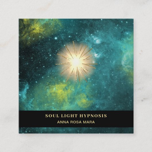 *～*宇宙の宇宙治癒エネルギー、太陽のバースト星 スクエア名刺 (正面)