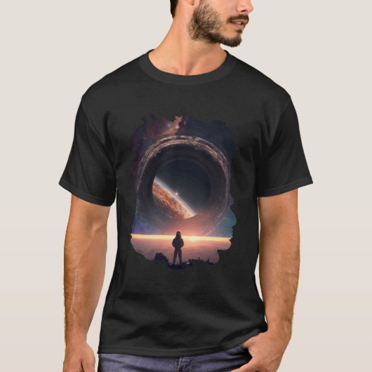 宇宙の宇宙疑問に思銀河 Tシャツ (正面)