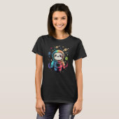 宇宙の宇宙色のかわいい宇宙飛行士 Tシャツ (正面フル)
