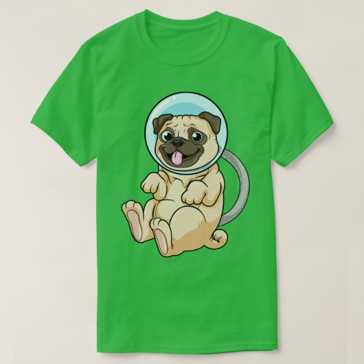 宇宙の宇宙飛行士としての犬 Tシャツ (デザイン正面)
