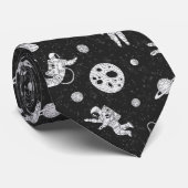 宇宙の宇宙飛行士の白黒 ネクタイ (ロール)