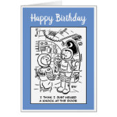 宇宙の宇宙飛行士考えノックの漫画がある (正面)