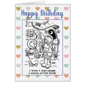 宇宙の宇宙飛行士考えノックの漫画がある (正面)