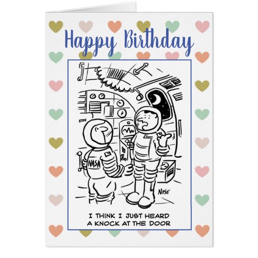 宇宙の宇宙飛行士考えノックの漫画がある (正面)