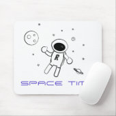 宇宙の宇宙飛行士 – 白黒のスケッチアート マウスパッド (マウス)