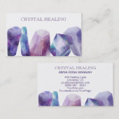 *宇宙の宝石用原石の水彩画の宇宙宝石の水晶 名刺 (正面/裏面)