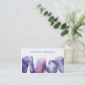 *宇宙の宝石用原石の水彩画の宇宙宝石の水晶 名刺 (スタンド正面)