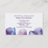 *宇宙の宝石用原石の水彩画の宇宙宝石の水晶 名刺 (裏面)