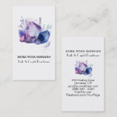 *宇宙の宝石用原石の水彩画の宇宙水晶の宝石 名刺 (正面/裏面)