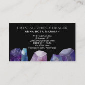 *宇宙の宝石用原石の水彩画の宝石の宇宙水晶 名刺 (裏面)