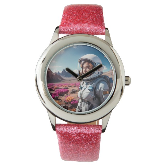 宇宙の少女が惑星を探検 | 腕時計 (正面)