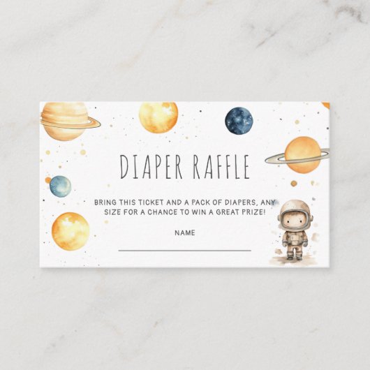 宇宙の少年たち 赤ちゃんのお祝い  おむつくじ チケット エンクロージャーカード (正面)