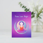 宇宙の平和愛ヨガの女の子の黙想 シーズンポストカード (スタンド正面)