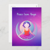 宇宙の平和愛ヨガの女の子の黙想 シーズンポストカード (正面/裏面)