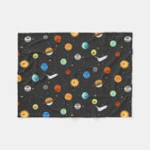 宇宙の幸せな惑星 フリースブランケット (正面(横))